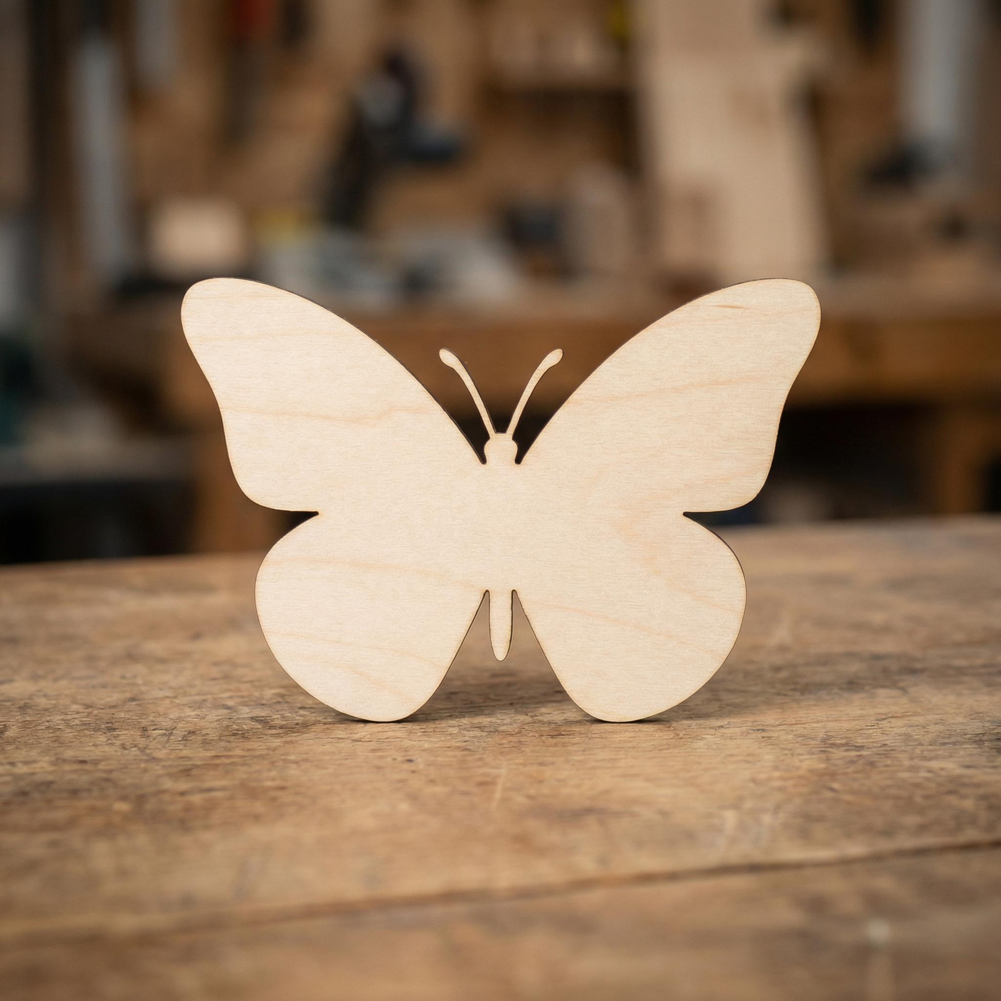 Butterfly Boxwood Pattern Wooden Butterfly Cutouts for Crafts, Unfinished Birch Plywood Butterfly ...