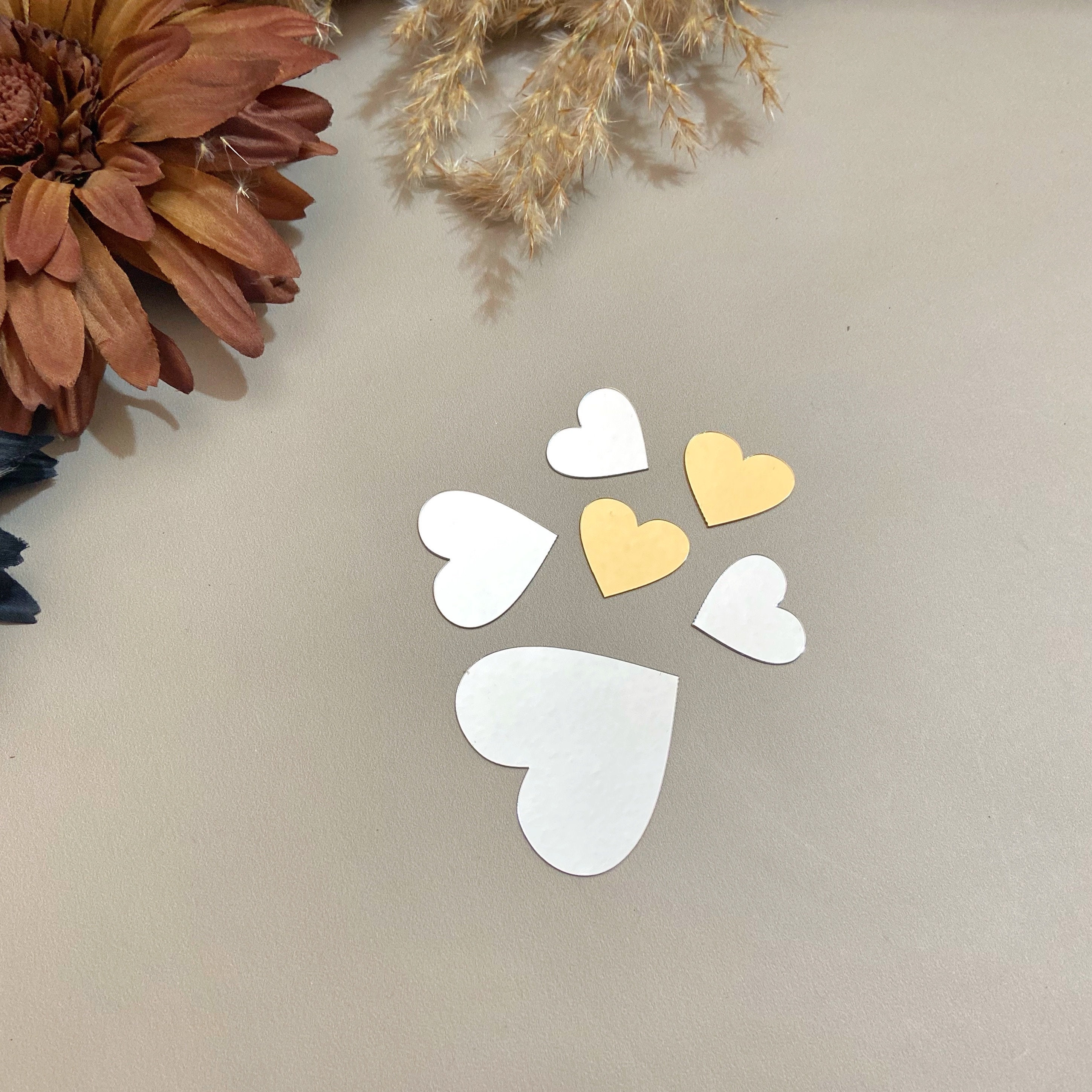 Laser Cut Acrylic Mirrored Hearts Love Table Confetti Crafts