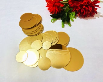 Gold Acrylic Mirror Rounds: DIY Craft Plexiglass Discs - 40 Pack