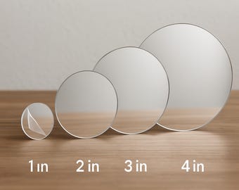 Round Acrylic Mirrors – 1" to 5" – Self-Adhesive Mirror Circles for Crafts, Decor & DIY Projects