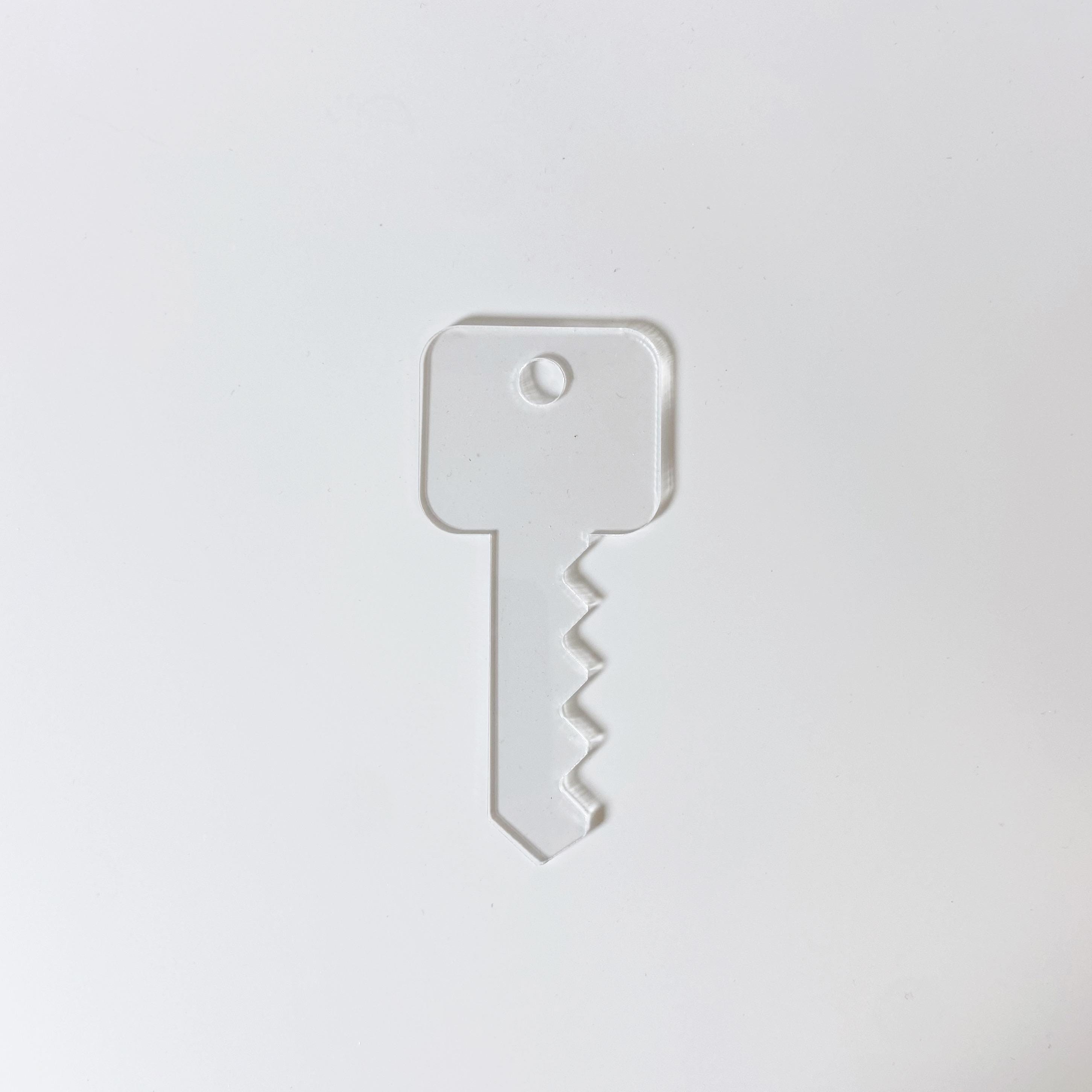Clear Acrylic Key Shape: DIY Keychain Blanks
