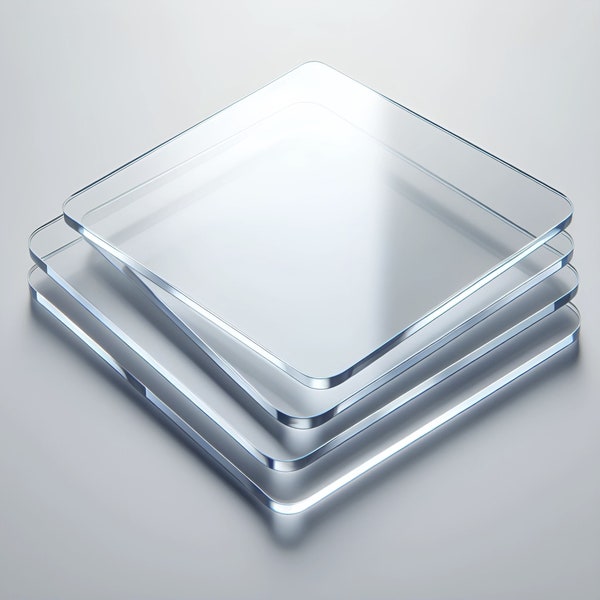 Clear Acrylic Squares with Rounded Edges - 2mm Thick - Bulk sale in packages of 10 or 20