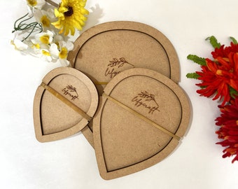 Modello per tagliare le foglie in macramè: strumento per tagliare le piume in MDF