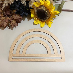 Rainbow Macrame Frame: 3mm MDF Wood Boho Wall Hanging