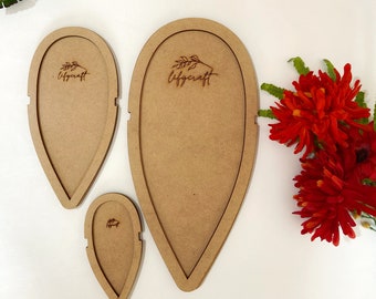 Modello di piuma per macramè: strumento per tagliare le foglie in MDF