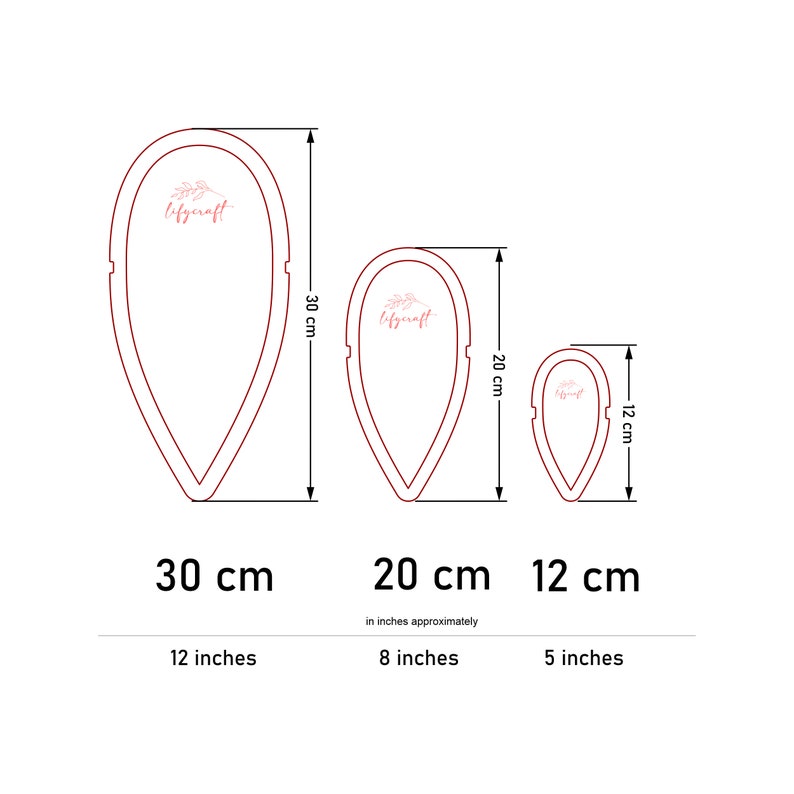 macrame leaf template size