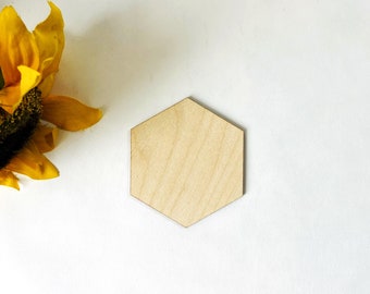 Hexagon Wooden Shape Cutout for Crafting, Home & Room Décor, and other DIY projects - Many Sizes Available 4mm thick birch plywood