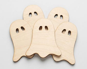 Cute Ghost Silhouette Cutout, Spooky Halloween Tiered Tray Decor, Rustic Fall Mantle Keepsake Ornament Blank, 3-8 Inch Bulk Pack 5-40