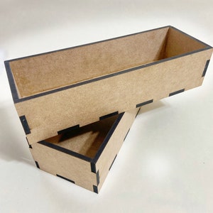 DIY Wooden Storage Box: Snap-Lock MDF Open Box (11x4x3 inch)