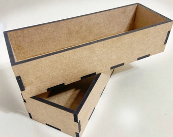 wooden box - DIY Storage Box - Lidless storage box made of wood ready to be glued together