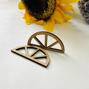 Miniature Half Arched Circle, gothic window, doll house window,  for crafts, decoration, natural wood, miniature window, semicircle window