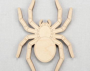 Realistic Spider Silhouette Cutout, Creepy Halloween Tiered Tray Decor, Spooky Arachnid Wall Art, Wooden Bug Keepsake 3-8 Inch Bulk 5-40