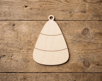 Wooden Candy Corn Ornament Blank, 3mm Birch Plywood Halloween Cutout, Laser Cut DIY Paintable Candy, Fall Craft Supply