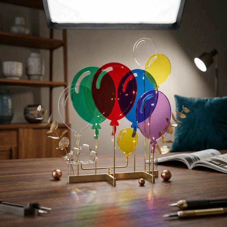 Translucent Acrylic Balloon Wall Decor - Colorful Floating Balloon ...