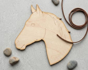 Horse Head Silhouette Cutout, Equestrian Barn Stall Decor, Horse Lover Gift, Western Keepsake Ornament Blank, 3-8 Inch Bulk Pack of 5 10 20