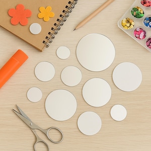 Round Acrylic Mirrors – 1&quot; to 5&quot; – Self-Adhesive Mirror Circles for Crafts, Decor & DIY Projects