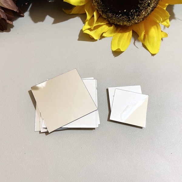 Mirrors - Bulk sale of square shaped silver color acrylic mirror. in packs of 10 , Square shaped mirrors DIY mirror - self adhesive mirror