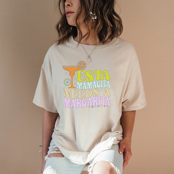 Vacation T-Shirt, Esta Mamacita Needs a Margarita Shirt, Funny Vacation Tee for Women, Beach Party Apparel