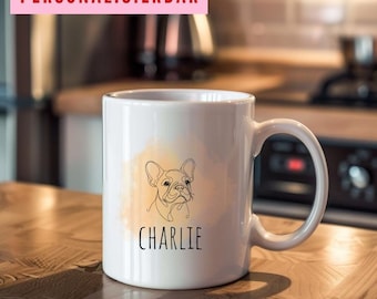 Personalizable French Bulldog Mug, French Bulldog Gift, Gift for Dog Owners, Custom Dog Mug