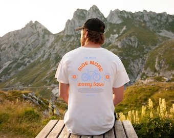 Ride More Worry Less Cycling, Bicycle Shirt, Bicycle Lover, Bicycle T-Shirt, Cycling Shirt, Cyclist T-Shirt, Bicycle Enthusiast