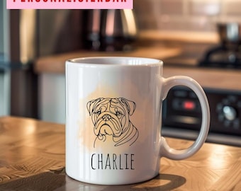 Personalizable Bulldog Mug, Bulldog Mug, Gift for Dog Owners, Custom Dog Mug, Bulldog Gift