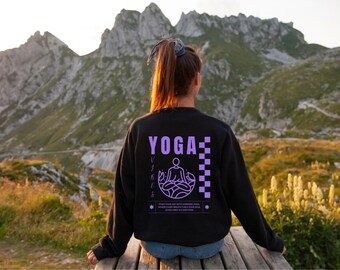 Sweat-shirt Yoga Vibes, pull de yoga, pull de yoga, méditation, sweat-shirt de yoga, yoga bohème, cadeau de yoga
