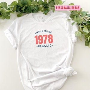 Personalizable T-shirt with individual year, Custom T-shirt with selectable year, Individual T-shirt with year