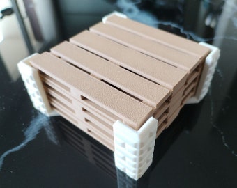 Set of four 3D printed palette style coasters