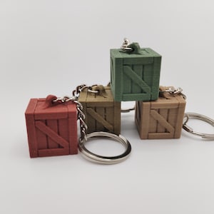 Porte clés caisse en bois