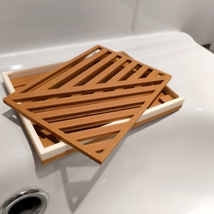 Eco-responsible soap dish made from bioplastic and wood image 2