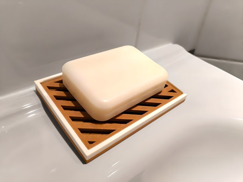 Eco-responsible soap dish made from bioplastic and wood image 3