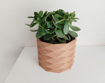 Modern geometric design planter, eco-responsible, 3D printed