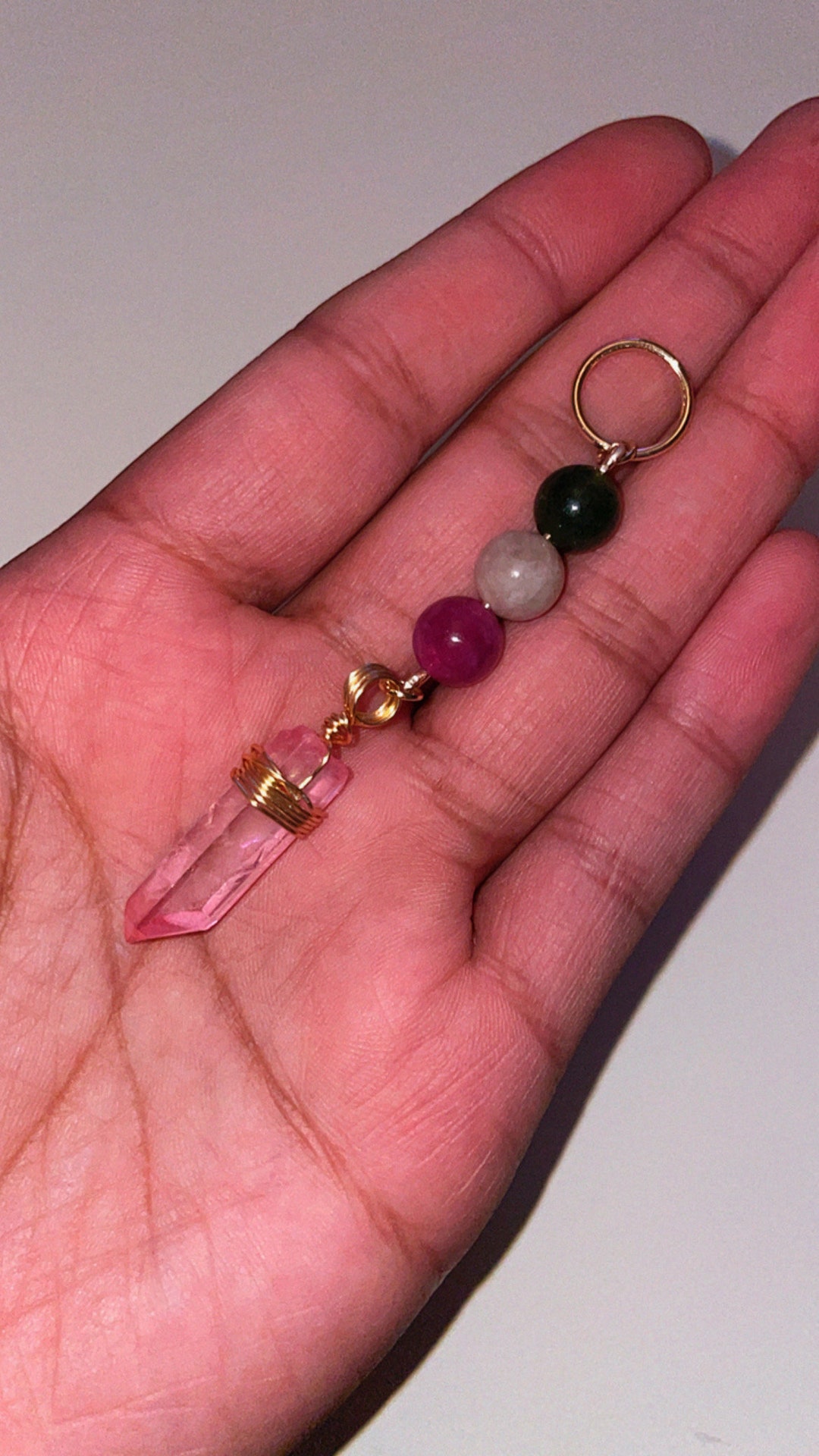 Pink Crystal Loc Jewellery Set Gemstone Dreadlock Hair Ring Etsy