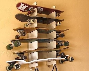 Wooden Skateboard Wall Hanger CNC Laser Cut Wall Longboard Rack Board Rack Vector Template SVG DXF Cdr Snowboard Wall Hang Glowforge Files