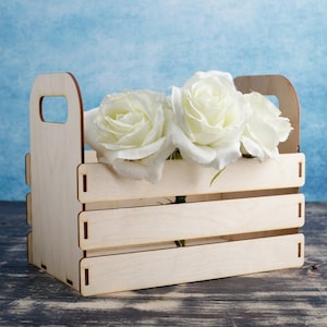 Holz Blumenkorb, schöne dekorative Blumenkasten, Laser geschnitten Vektor Vorlage SVG DXF CDR Ai Pdf Glowforge Dateien Hochzeit Dekoration