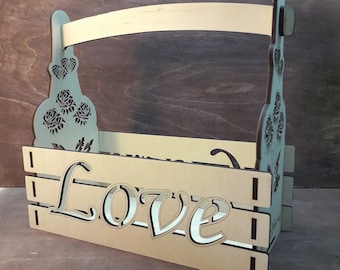Wedding Decor Flower Basket Valentines Day Flower Basket Vector Template Laser Cut SVG DXF CDR Ai Beautiful Flower Box Glowforge Gift Box