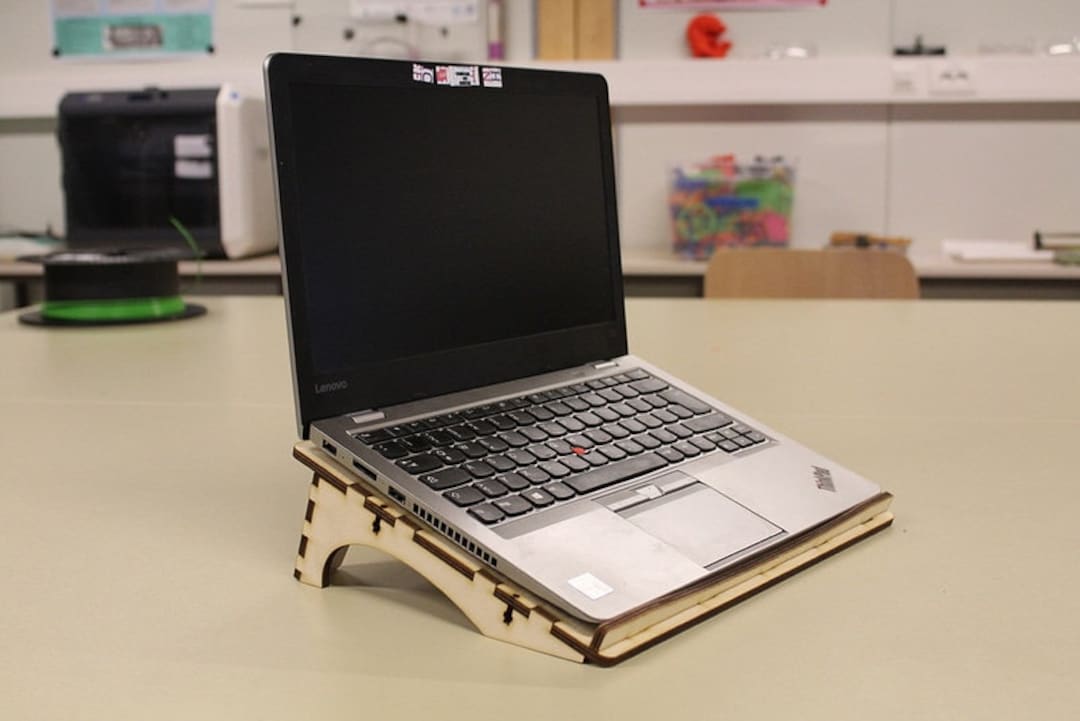 Wooden Honeycomb Laptop Stand, Laser Cut Office Desktop MacBook Stand ...