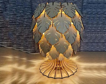 Beautiful Wooden Night Lamp, Decorative Laser Cut Desktop Lamp Design Vector Template Digital Files SVG DXF AI Pdf, 3 mm, 4mm 1/8 inch