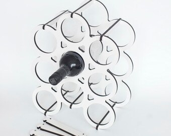 Stylish Wooden Modular Wine Rack, Laser Cut Modern Bottle Holder, Vector Template Digital Files SVG,DXF,Eps, CDR,Ai, Pdf, Wine Lover Gift