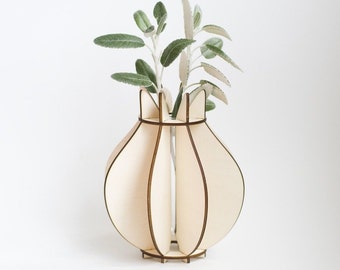 Modern Minimalist Vase Laser Cut SVG, DXF, CDR, Pdf, Ai Vase Vector Template, Boho Home Decoration, Desktop Decoration, Glowforge Files