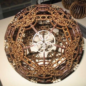 Laser Cut Wooden 3d Puzzle Ball Model, Steampunk Toy Template, Educational Toy Vector Template Digital Files SVG, DXF, Ai, Pdf, Toy Plans