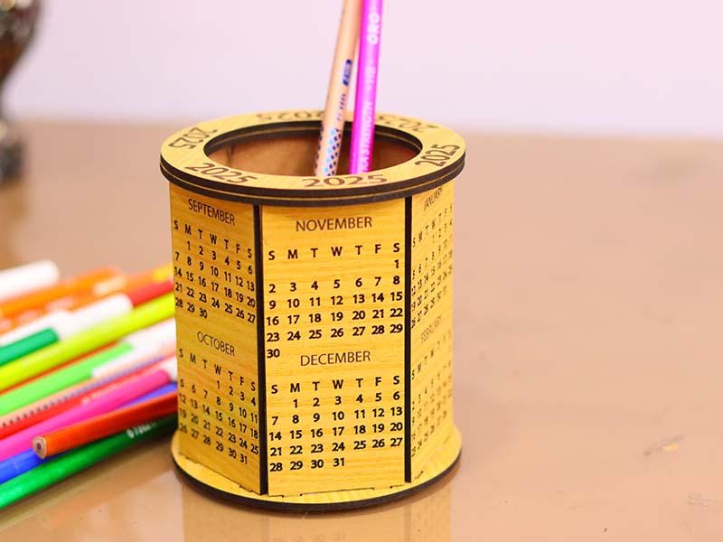Wooden Pen Holder Desk Calendar Laser Cut Plywood Office Dektop wooden-pen-holder-desk-calendar-laser-cut-plywood-office-dektop