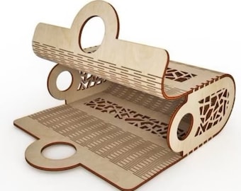 Wooden Women's Purse, Stylish Women's Bag, Plywood Designer Handbag Vector Template Digital Files For Laser Cutting SVG, DXF, CDR, Ai, Pdf