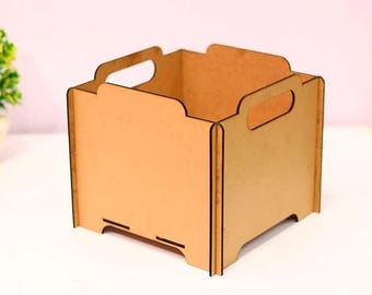 Simple Wooden Stackable Storage Box Vector Template Basic Square Box Pattern Digital Files SVG, DXF, AI, Pdf Laser Cut Files Xtool Lightburn