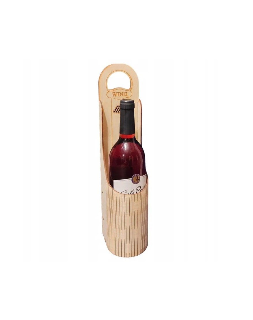 Wooden Wine Gift Box, Laser Cut Decorative Bottle Holder Vector Template SVG DXF CDR Ai Pdf Plywood  Bottle Packaging Pattern Digital Files