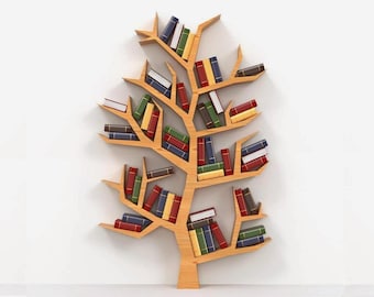 Wooden Three Shaped Bookshelf Template, CNC Laser Cut Shelf Pattern, Digital Files SVG, DXF, Ai, Pdf Furniture Plans For Laser Cutting
