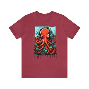 Graffiti Octopus T-Shirt Large Front Print Silver Color Featured image 5