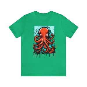 Graffiti Octopus T-Shirt Large Front Print Silver Color Featured image 4