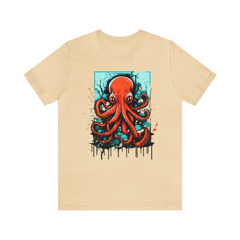 Graffiti Octopus T-Shirt Large Front Print Silver Color Featured image 7