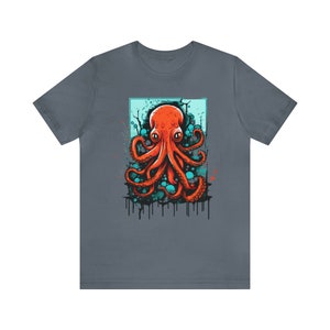 Graffiti Octopus T-Shirt Large Front Print Silver Color Featured image 8